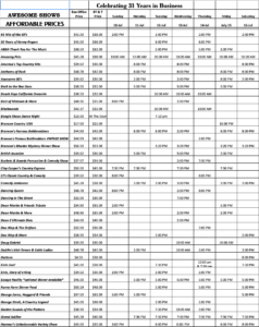 Show Schedule - Branson Ticket &amp; Travel